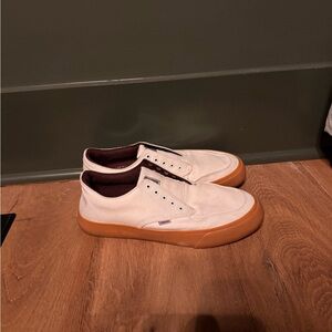 Element White Canvas Sneakers with Brown Sole